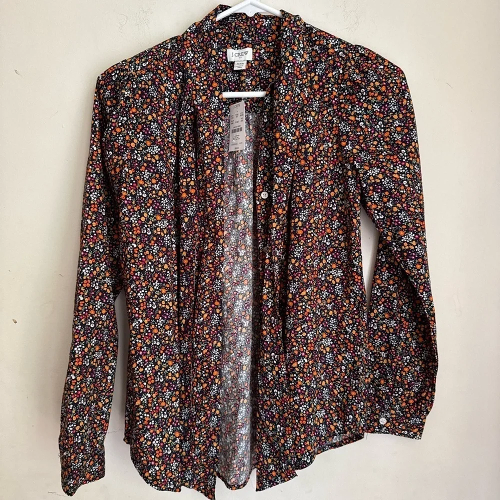 J CREW FLORAL PRINT COTTON SHIRT SIZE XXS NWT